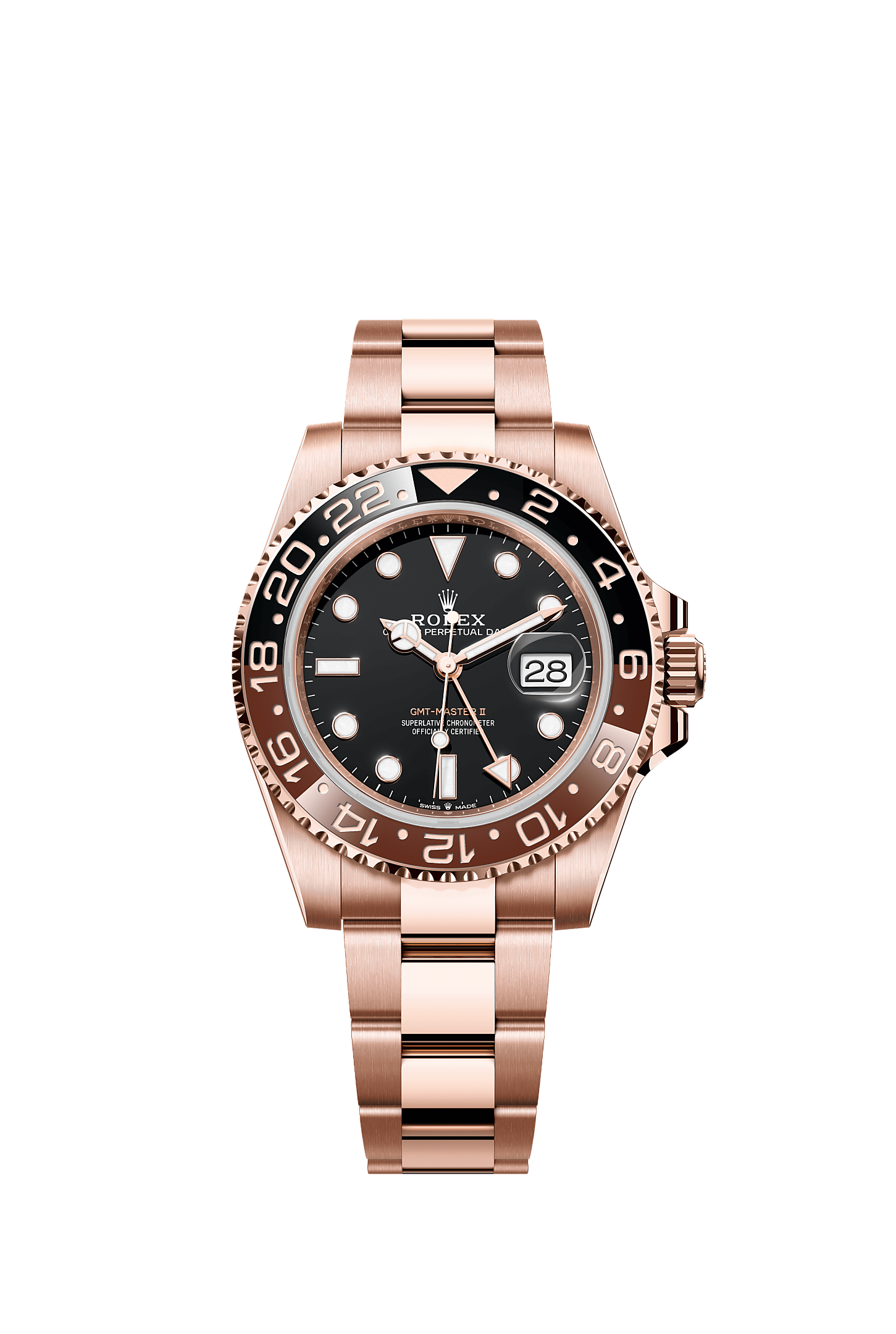 ROLEX GMT-MASTER II "ROOT BEER" 40MM EVEROSE GOLD BLACK DIAL BROWN AND BLACK BEZEL OYSTER BRACELET 126715CHNR – NEW 2025 / 2026