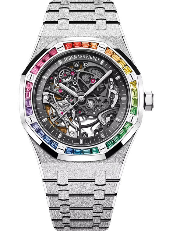 AUDEMARS PIGUET ROYAL OAK FROSTED GOLD DOUBLE BALANCE WHEEL OPENWORKED 41MM 18-CARAT WHITE GOLD