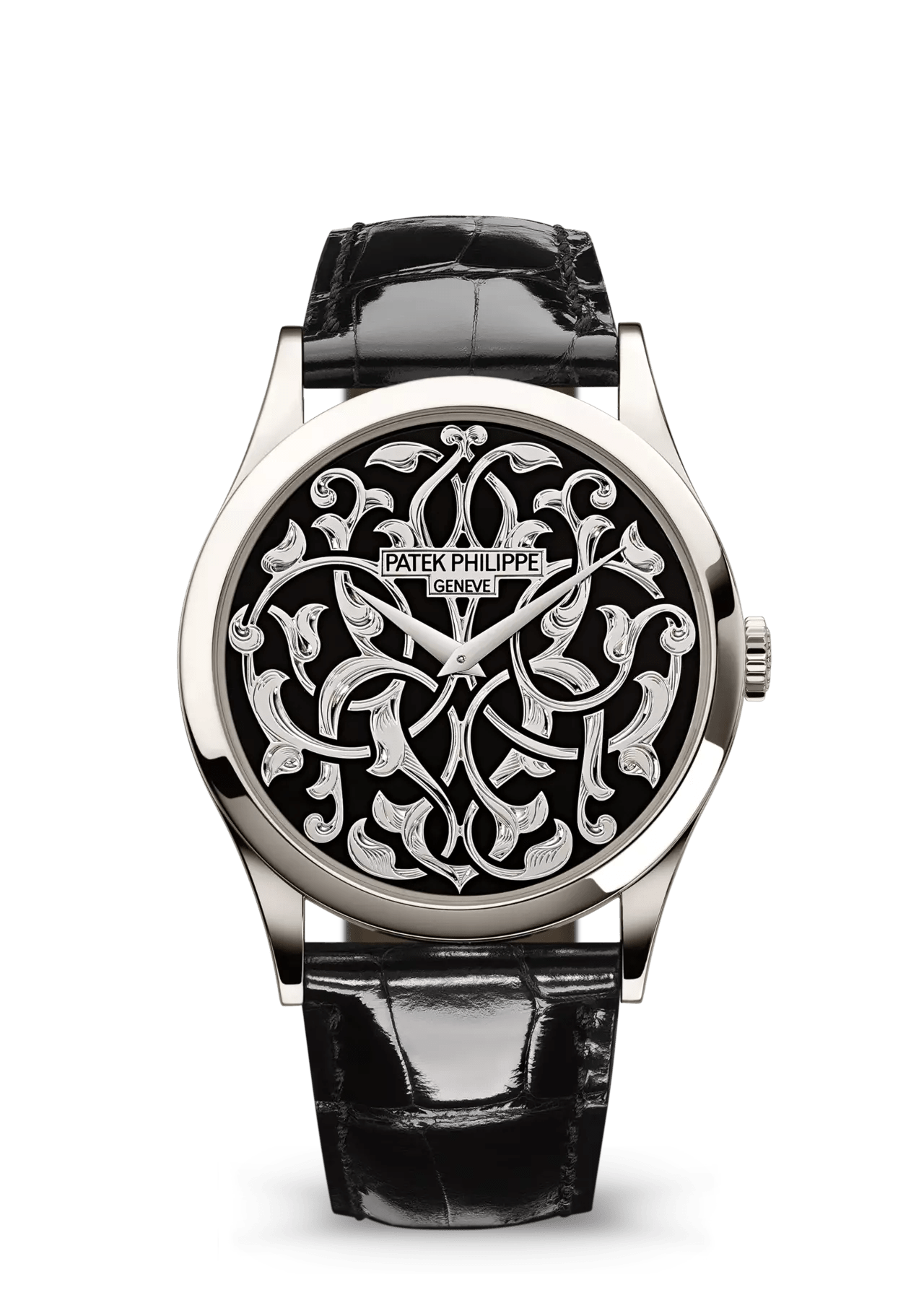 PATEK PHILIPPE CALATRAVA PLATINUM 37MM BLACK DIAL - 5088/100P-001