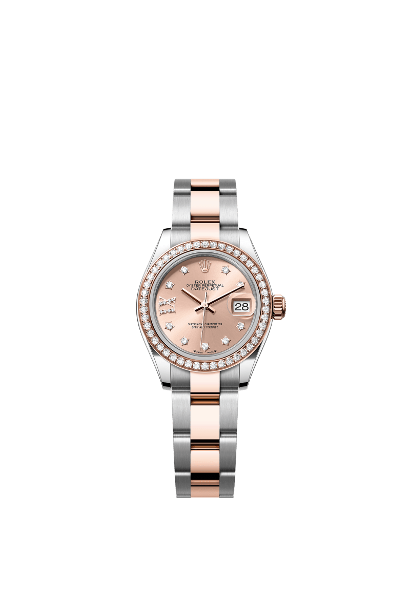 ROLEX LADY-DATEJUST 28MM TWO-TONE EVEROSE GOLD ROSE STAR DIAMOND DIAL DIAMOND-SET BEZEL OYSTER BRACELET 279381RBR