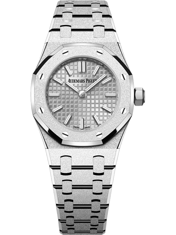 AUDEMARS PIGUET ROYAL OAK MINI FROSTED GOLD QUARTZ 23MM 18-CARAT WHITE GOLD