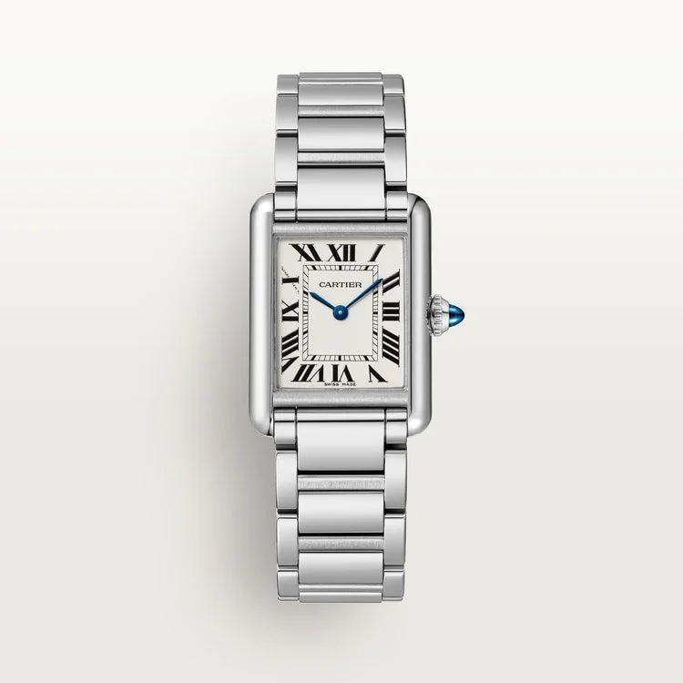 CARTIER TANK MUST SMALL STEEL SILVERED DIAL STEEL BRACELET WSTA0107