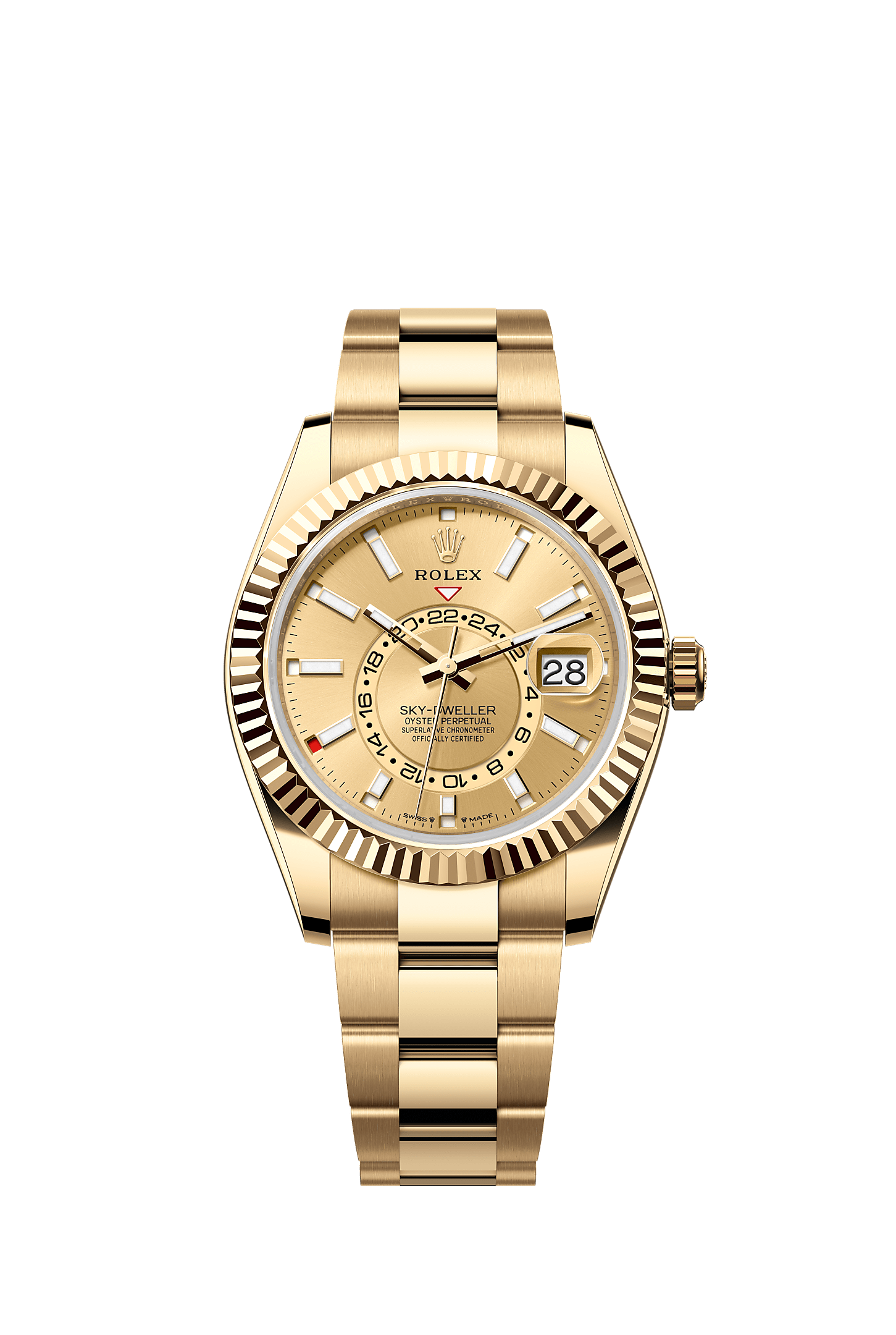 ROLEX SKY-DWELLER 42MM YELLOW GOLD CHAMPAGNE DIAL OYSTER BRACELET 336938 – NEW 2025 / 2026