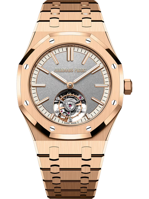 AUDEMARS PIGUET ROYAL OAK SELFWINDING FLYING TOURBILLON 41MM 18-CARAT PINK GOLD