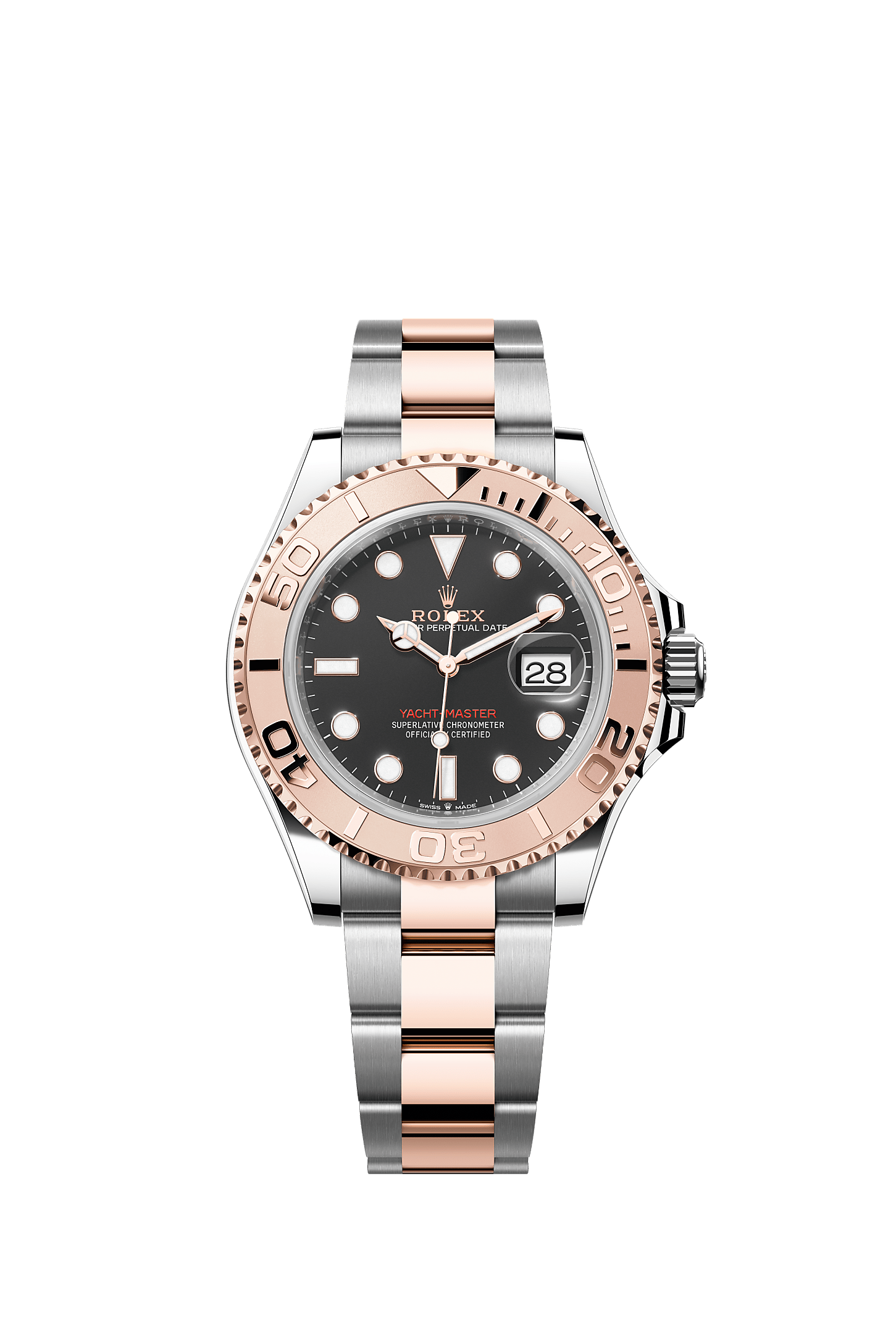 ROLEX YACHT-MASTER 40MM EVEROSE GOLD BLACK DIAL OYSTER BRACELET – 126621