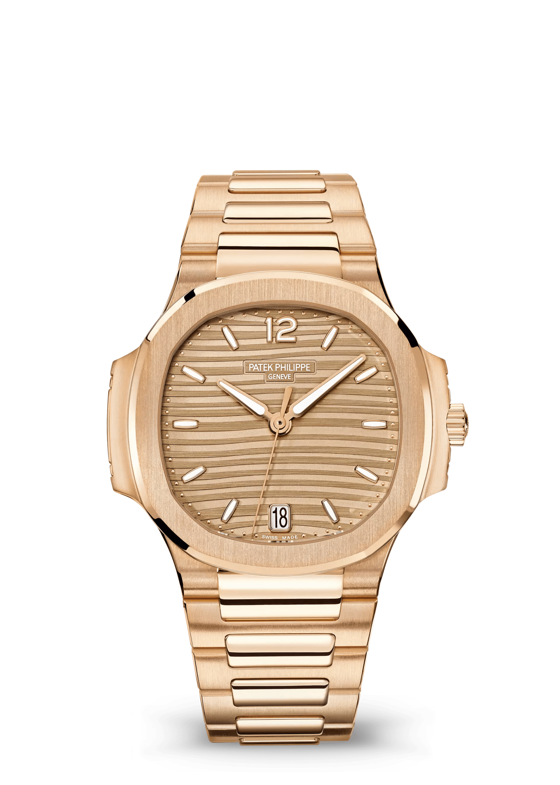 PATEK PHILIPPE NAUTILUS LADIES 35.2MM ROSE GOLD GOLDEN BROWN DIAL – 7118/1R-010