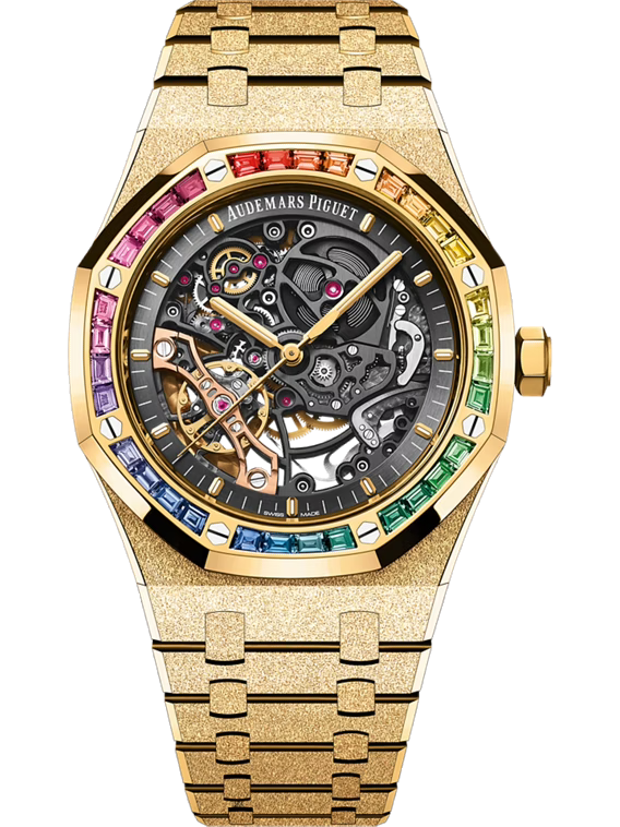 AUDEMARS PIGUET ROYAL OAK FROSTED GOLD DOUBLE BALANCE WHEEL OPENWORKED 41MM 18-CARAT YELLOW GOLD
