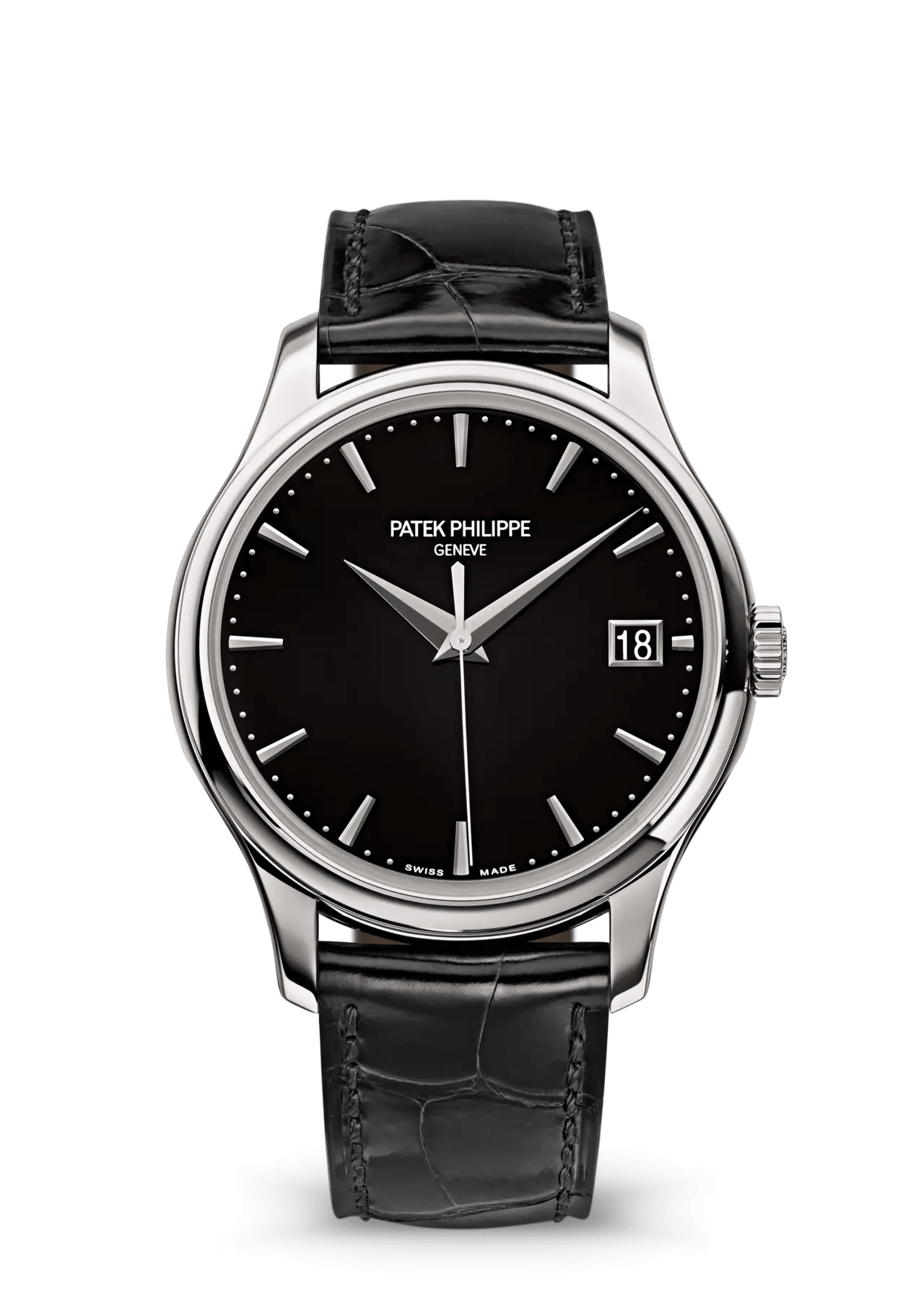 PATEK PHILIPPE CALATRAVA 18K WHITE GOLD 39MM BLACK DIAL - 5227G-010
