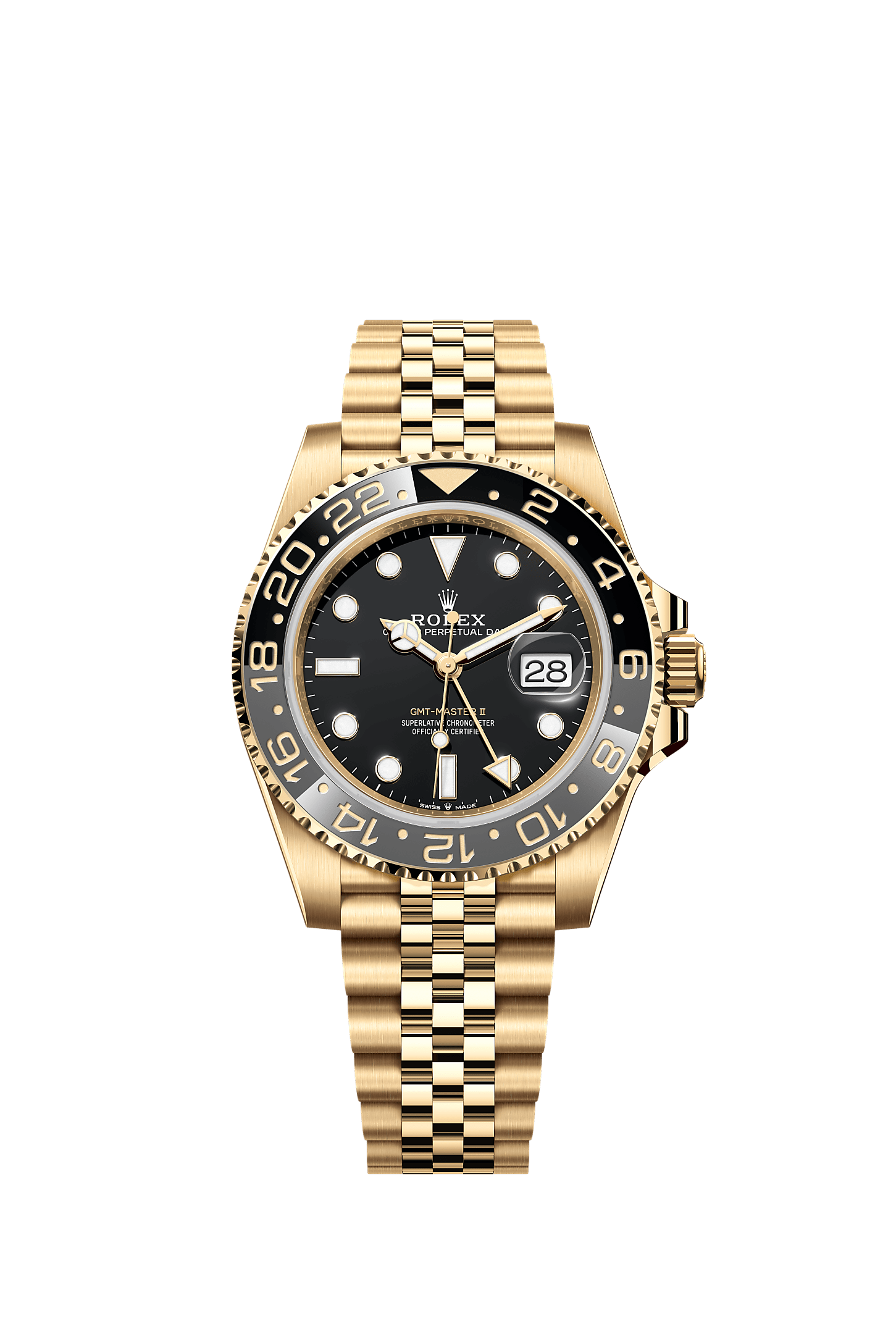 ROLEX GMT-MASTER II 40MM YELLOW GOLD BLACK DIAL BLACK BEZEL JUBILEE BRACELET 126718GRNR – NEW 2025 / 2026