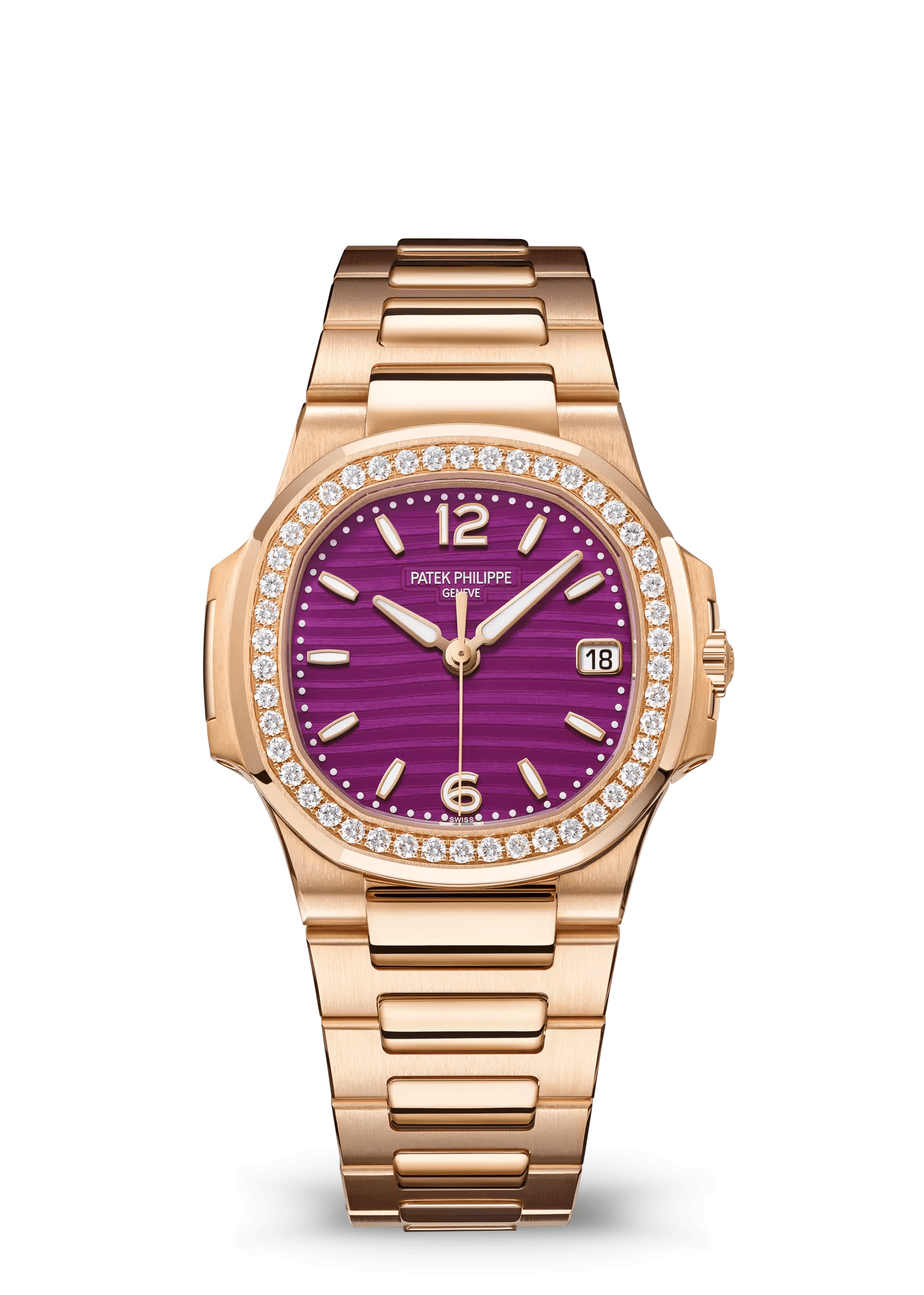 PATEK PHILIPPE NAUTILUS LADIES 32MM ROSE GOLD PURPLE DIAL – 7010/1R-013