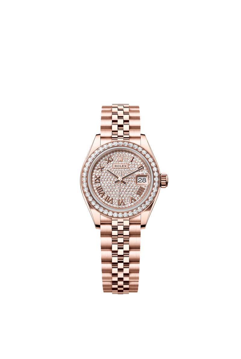 ROLEX LADY-DATEJUST 28MM EVEROSE GOLD ROSE DIAMOND-PAVED DIAL DIAMOND-SET BEZEL JUBILEE BRACELET 279135RBR