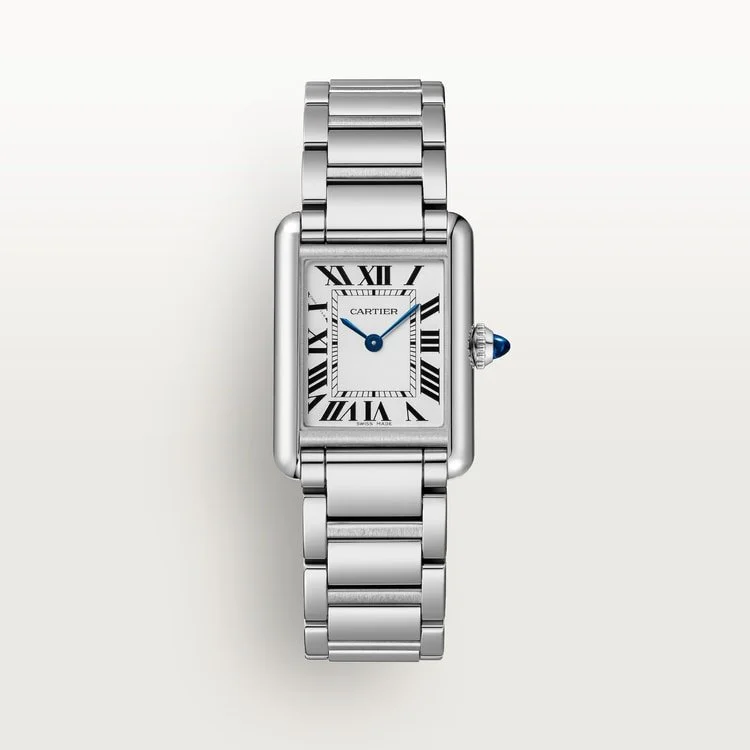 CARTIER TANK MUST SMALL STEEL SILVERED DIAL STEEL BRACELET SOLARBEAT WSTA0121
