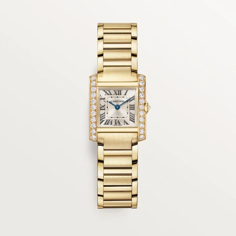 CARTIER TANK FRANCAISE 18K YELLOW GOLD DIAMOND-SET GOLDEN SUNRAY DIAL YELLOW GOLD BRACELET WJTA0062
