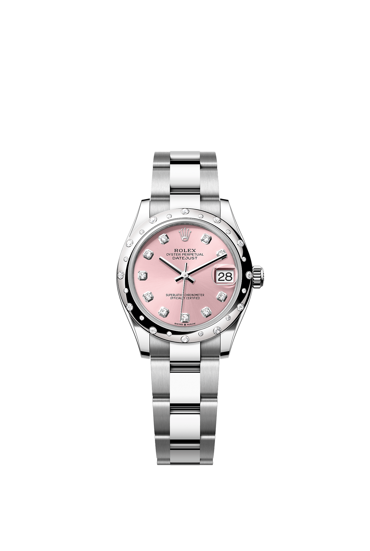 ROLEX LADY-DATEJUST 31MM PINK DIAMOND DIAL DIAMOND-SET SMOOTH DOMED BEZEL OYSTER BRACELET 278344RBR