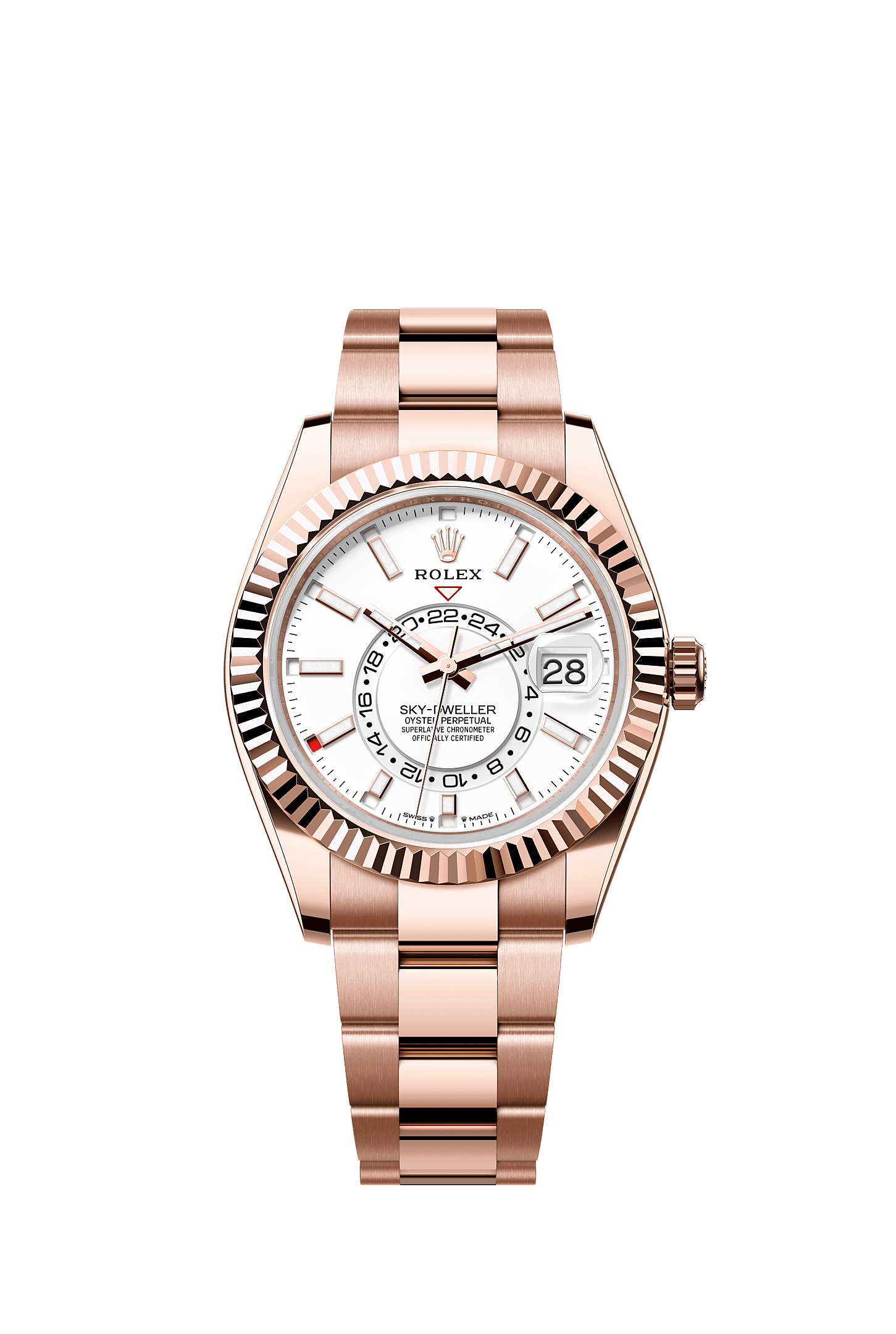 ROLEX SKY-DWELLER 42MM EVEROSE GOLD WHITE DIAL OYSTER BRACELET 336935 – NEW 2025