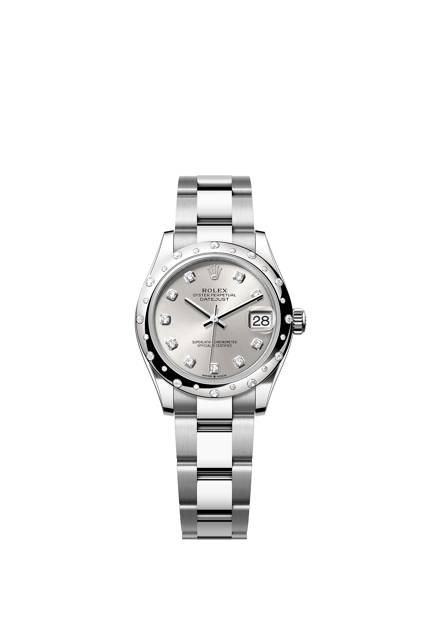 ROLEX LADY-DATEJUST 31MM SILVER DIAMOND DIAL DIAMOND-SET SMOOTH DOMED BEZEL OYSTER BRACELET 278344RBR