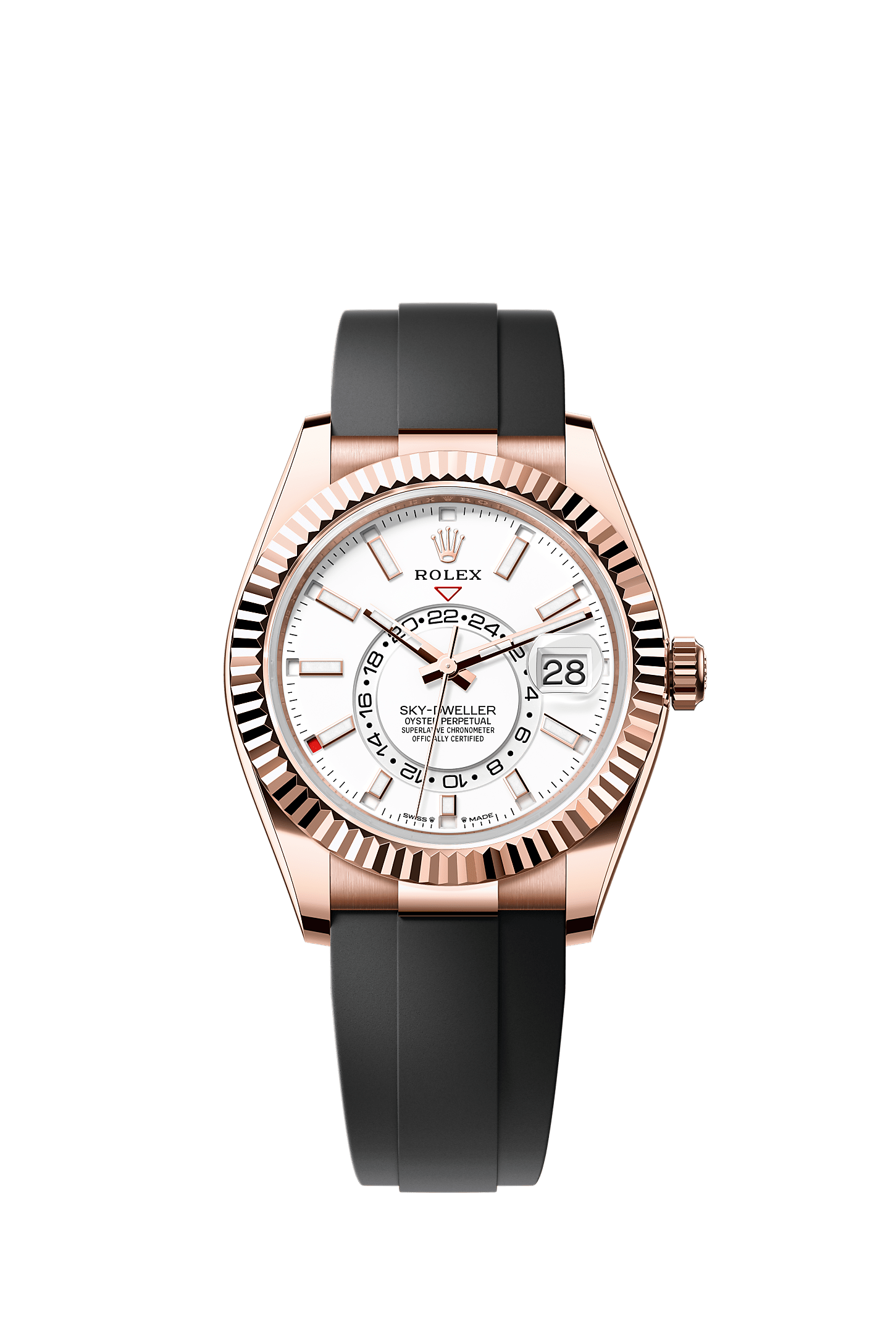 ROLEX SKY-DWELLER 42MM EVEROSE GOLD WHITE DIAL OYSTERFLEX 336235 – NEW 2025 / 2026