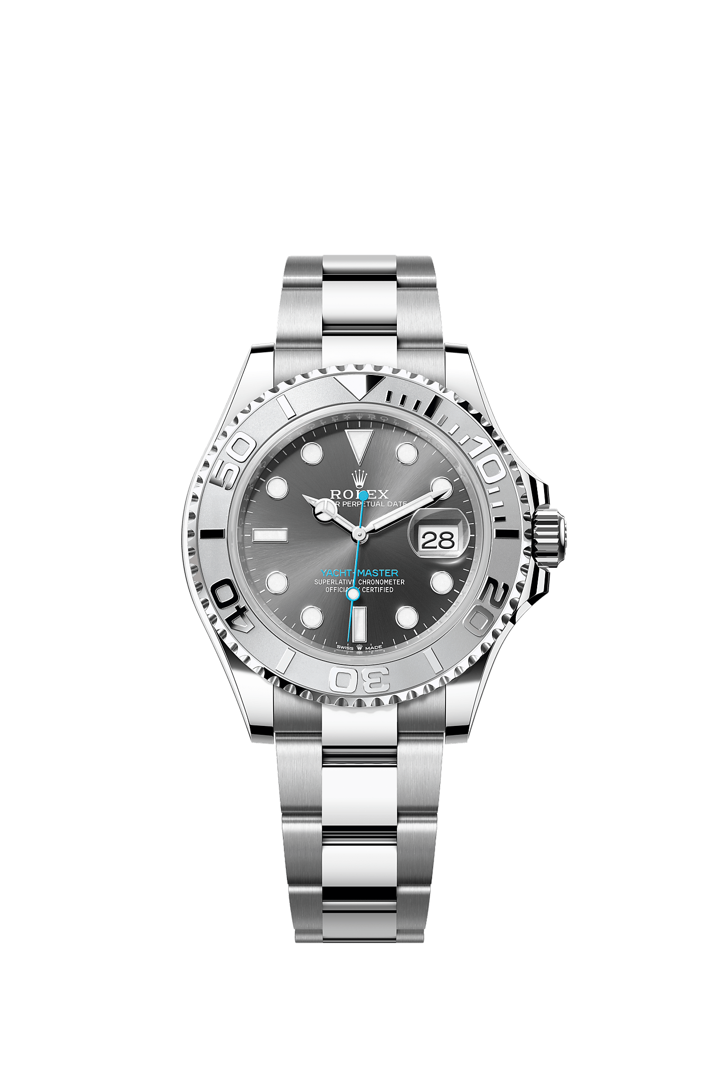 ROLEX YACHT-MASTER 40MM RHODIUM DIAL PLATINUM BEZEL OYSTER BRACELET – 126622