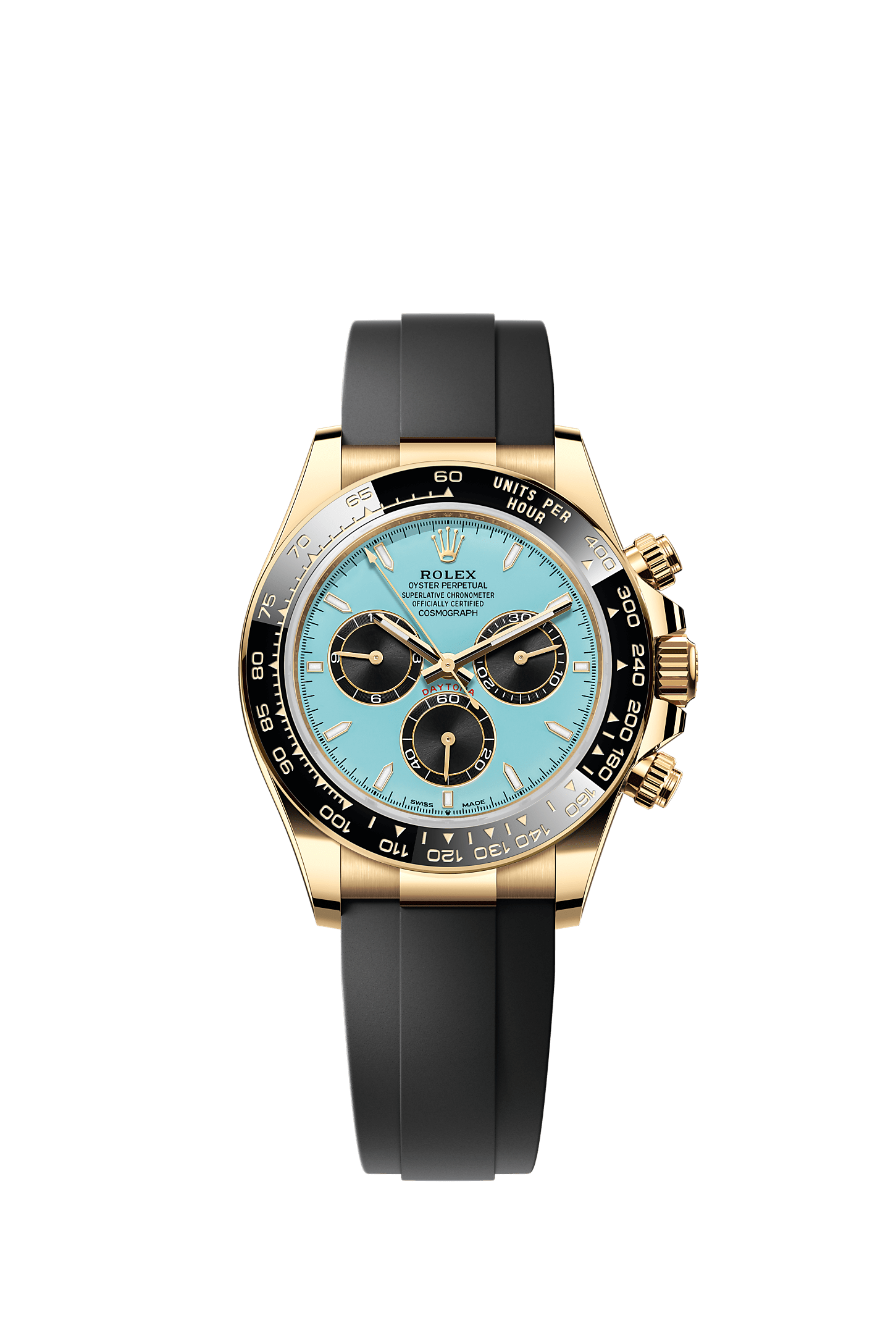 ROLEX COSMOGRAPH DAYTONA "TIFFANY" 40MM YELLOW GOLD TURQUOISE BLUE AND BLACK DIAL BLACK CERAMIC BEZEL OYSTERFLEX 126518LN – NEW 2025 / 2026