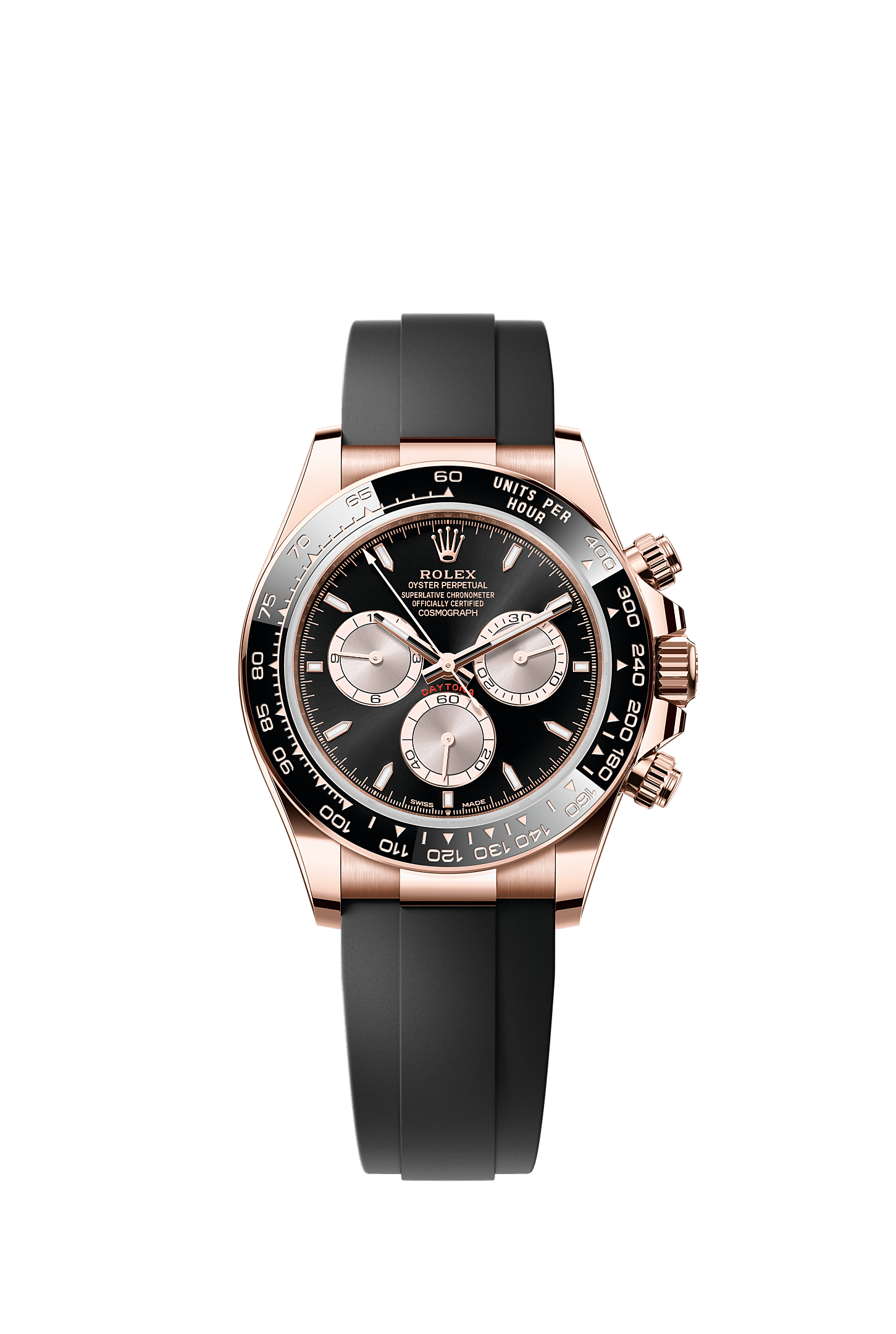 ROLEX COSMOGRAPH DAYTONA 40MM EVEROSE GOLD BLACK AND SUNDUST INDEX DIAL BLACK CERAMIC BEZEL OYSTERFLEX 126515LN – NEW 2025 / 2026