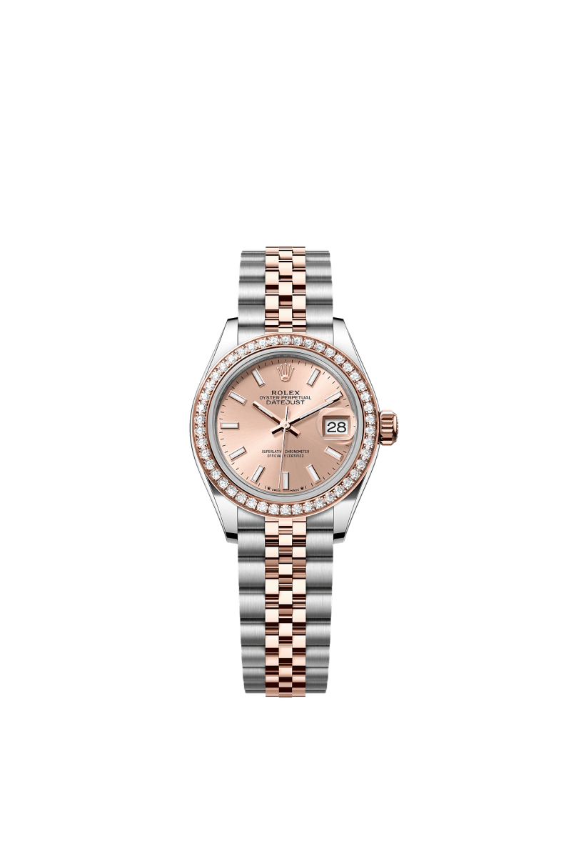 ROLEX LADY-DATEJUST 28MM TWO-TONE EVEROSE GOLD ROSE INDEX DIAL DIAMOND-SET BEZEL JUBILEE BRACELET 279381RBR