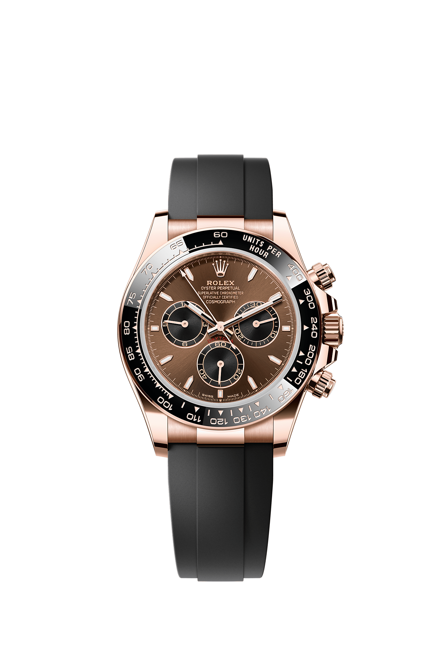 ROLEX COSMOGRAPH DAYTONA 40MM EVEROSE GOLD CHOCOLATE INDEX DIAL BLACK CERAMIC BEZEL OYSTERFLEX 126515LN – NEW 2025 / 2026