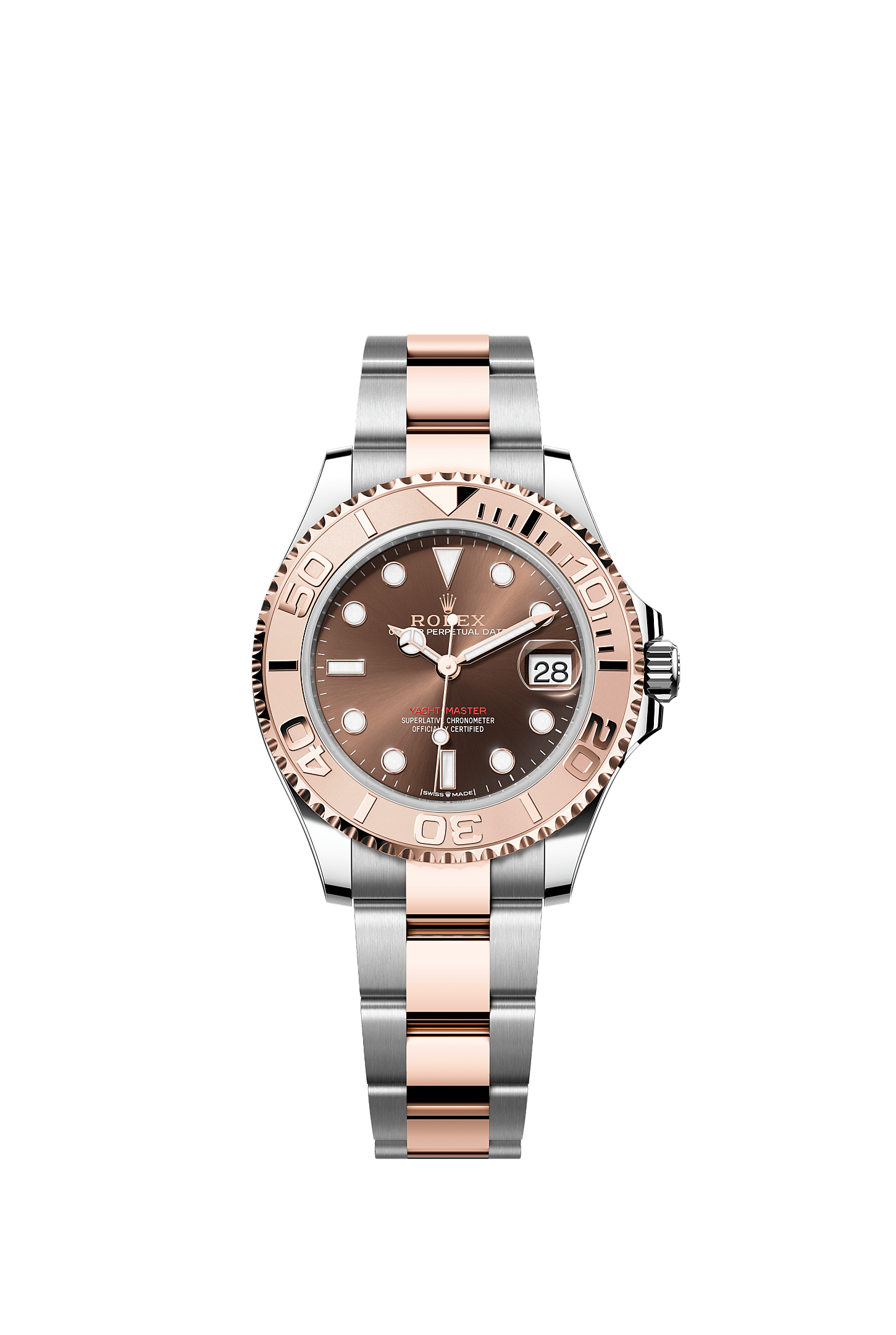 ROLEX YACHT-MASTER 37MM EVEROSE GOLD CHOCOLATE DIAL OYSTER BRACELET – 268621