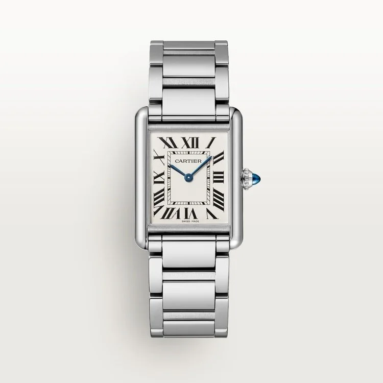 CARTIER TANK MUST STEEL SILVERED DIAL STEEL BRACELET WSTA0106
