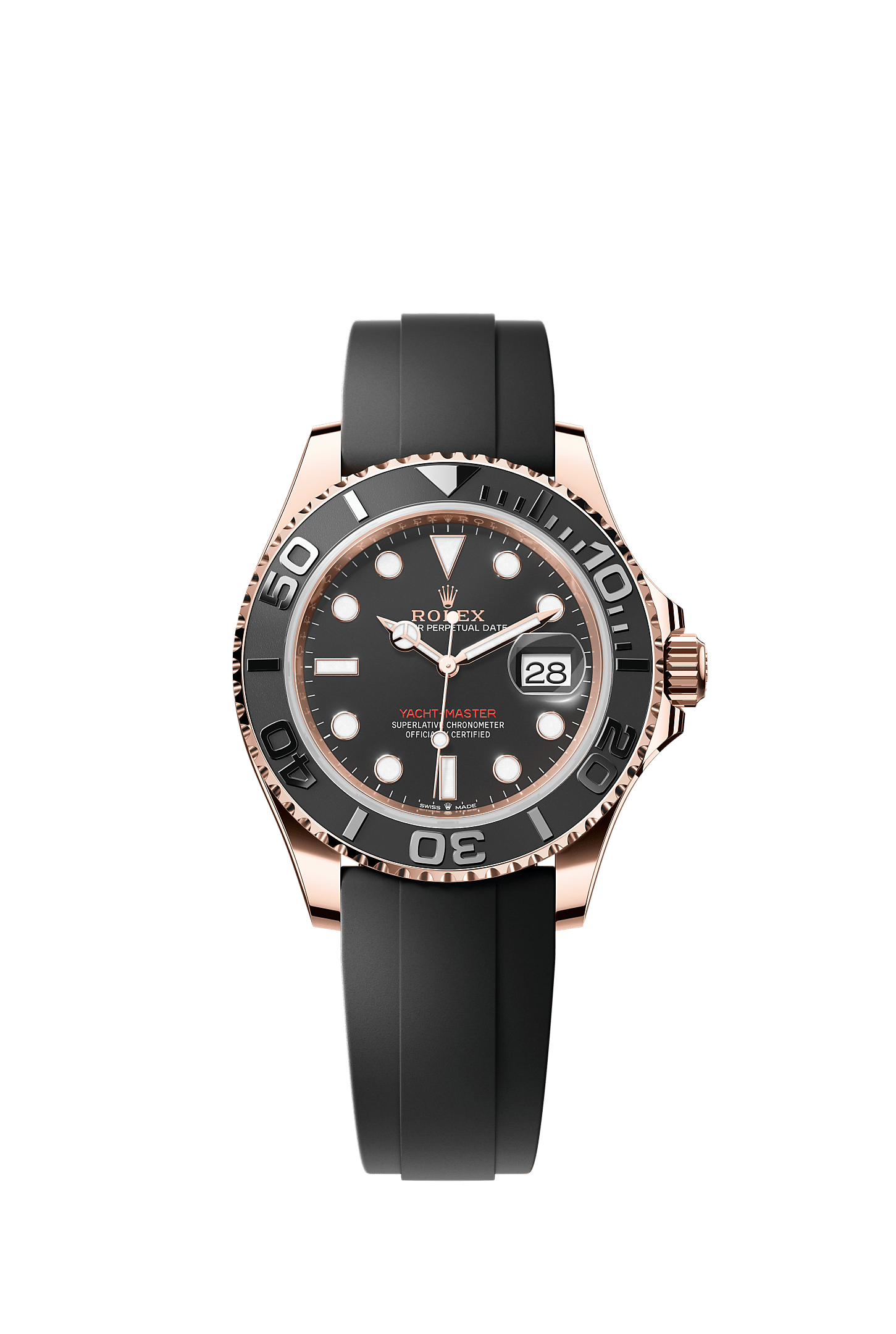 ROLEX YACHT-MASTER 40MM EVEROSE GOLD BLACK DIAL OYSTERFLEX – 126655