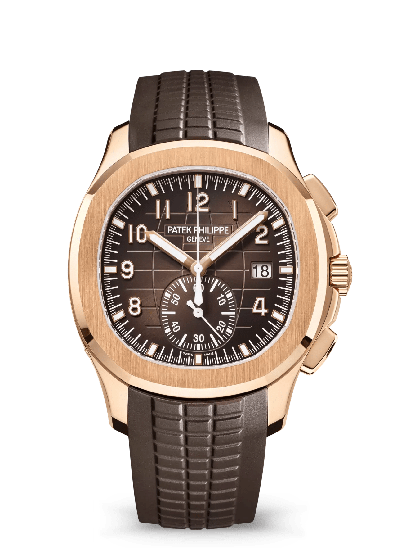 PATEK PHILIPPE AQUANAUT CHRONOGRAPH ROSE GOLD BROWN DIAL - 5968R-001