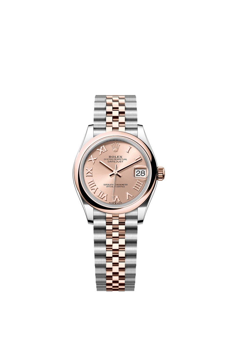ROLEX LADY-DATEJUST 31MM TWO-TONE EVEROSE GOLD ROSE ROMAN DIAL DOMED BEZEL JUBILEE BRACELET 278241