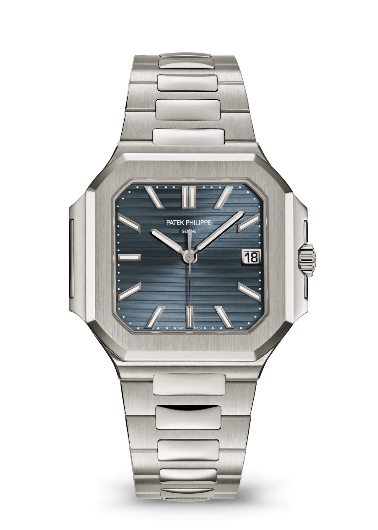 PATEK PHILIPPE CUBITUS 40MM WHITE GOLD BLUE-GRAY DIAL – 7128/1G-001