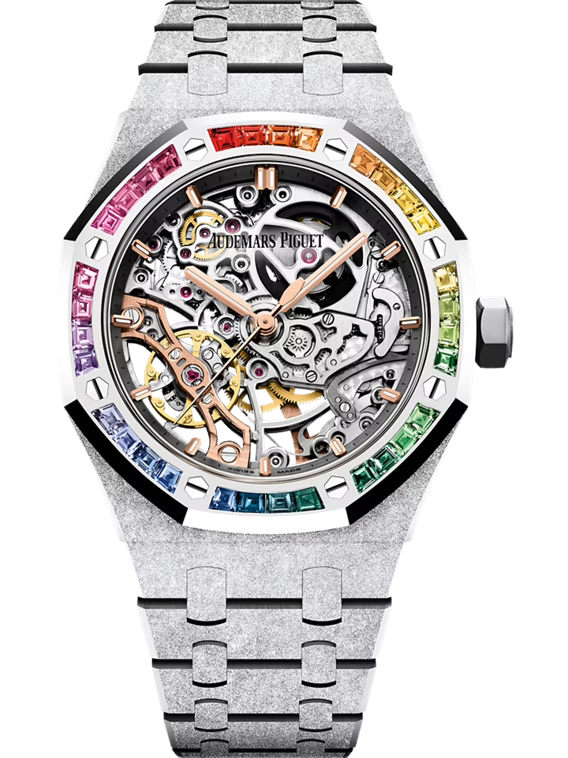 AUDEMARS PIGUET ROYAL OAK FROSTED GOLD DOUBLE BALANCE WHEEL OPENWORKED 37MM 18-CARAT WHITE GOLD