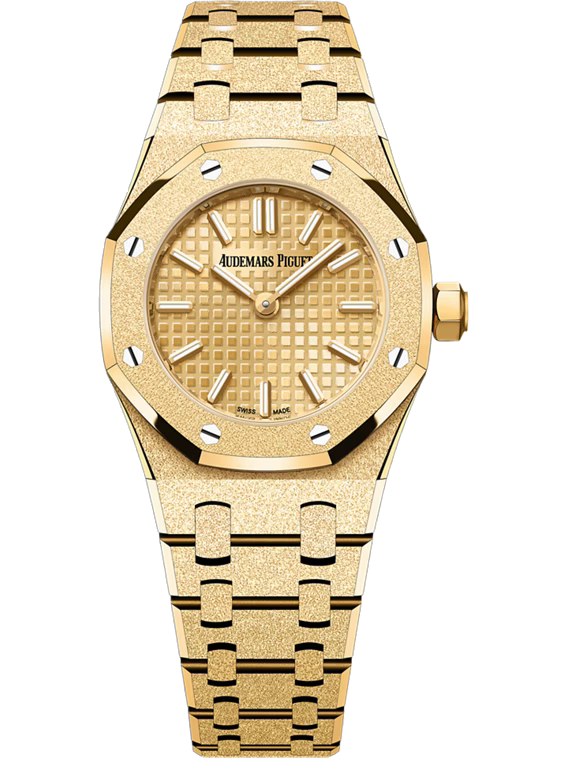 AUDEMARS PIGUET ROYAL OAK MINI FROSTED GOLD QUARTZ 23MM 18-CARAT YELLOW GOLD