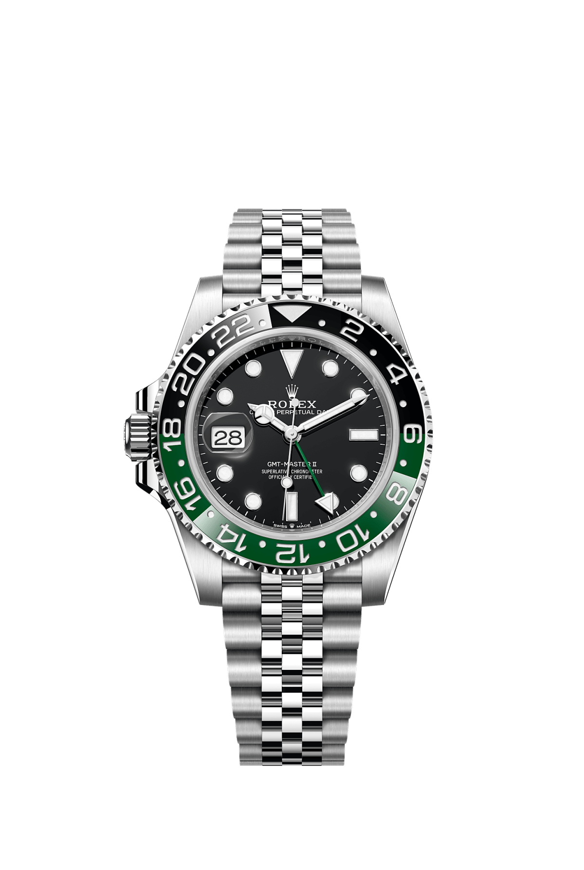 ROLEX GMT-MASTER II "LEFTY SPRITE" 40MM LEFT-HANDED BLACK DIAL GREEN AND BLACK BEZEL JUBILEE BRACELET 126720VTNR – NEW 2025 / 2026