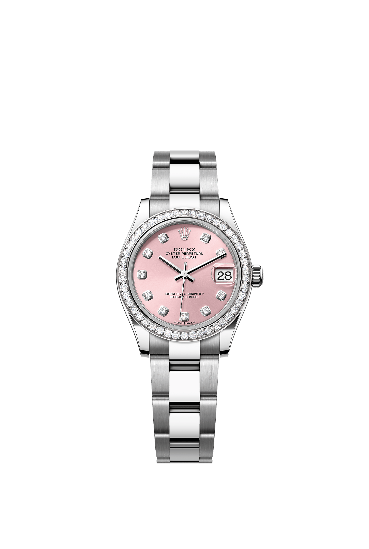 ROLEX LADY-DATEJUST 31MM PINK DIAMOND DIAL DIAMOND BEZEL OYSTER BRACELET 278384RBR