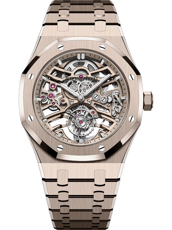 AUDEMARS PIGUET ROYAL OAK SELFWINDING FLYING TOURBILLON OPENWORKED 41MM 18-CARAT SAND GOLD