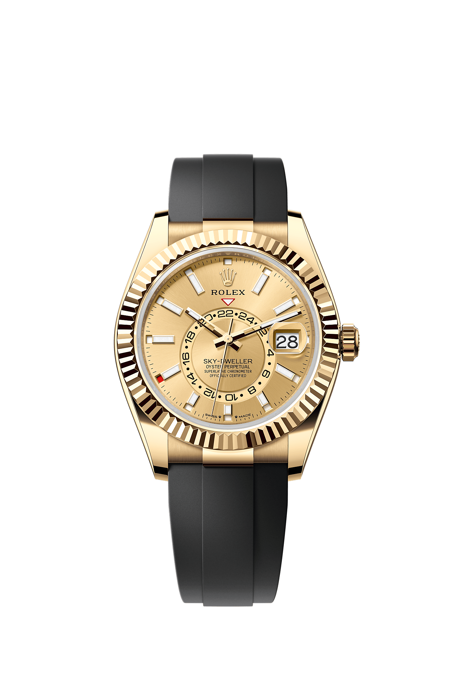 ROLEX SKY-DWELLER 42MM YELLOW GOLD CHAMPAGNE DIAL OYSTERFLEX 336238 – NEW 2025 / 2026