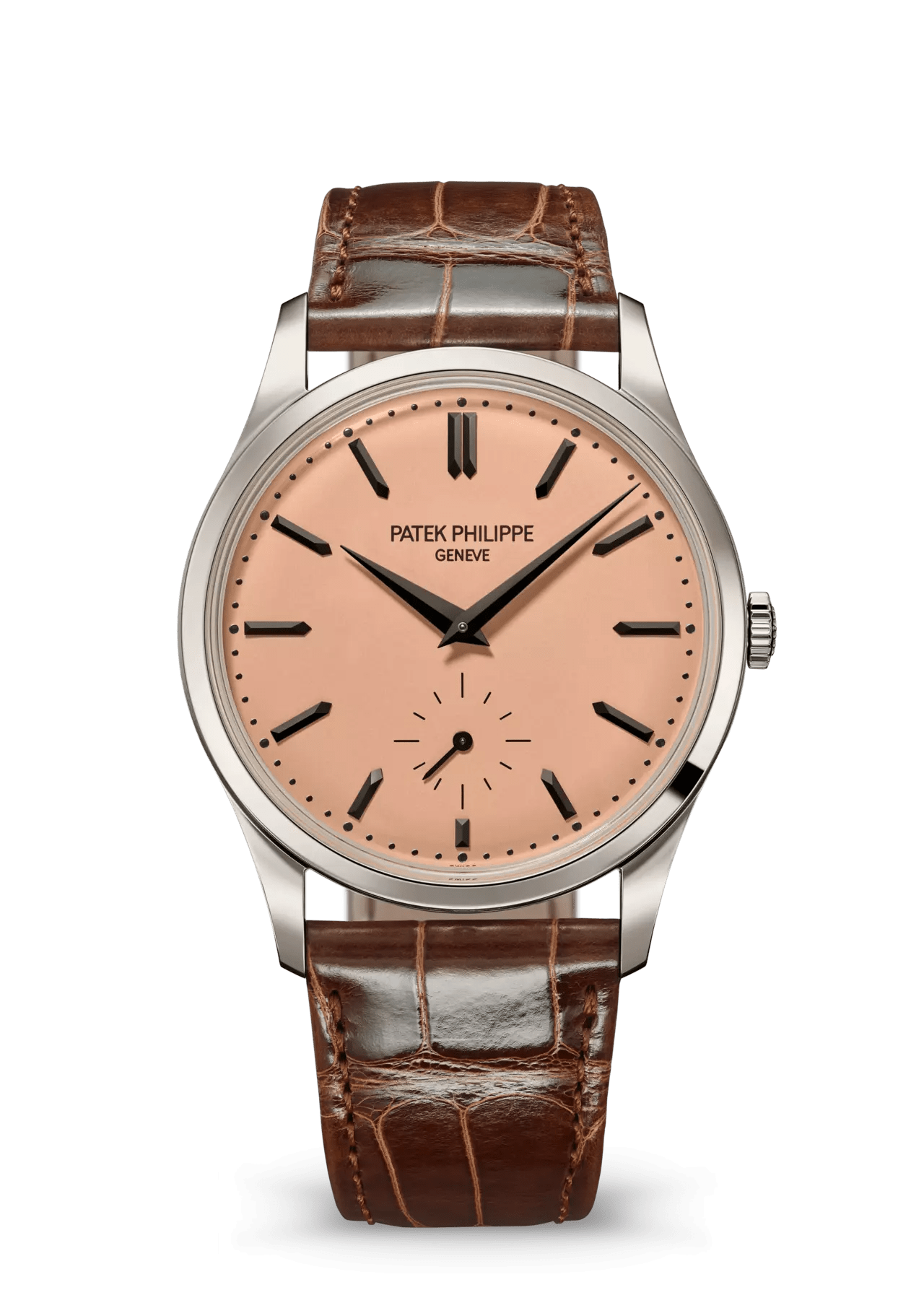 PATEK PHILIPPE CALATRAVA PLATINUM 38MM ROSE OPALINE DIAL - 6196P-001