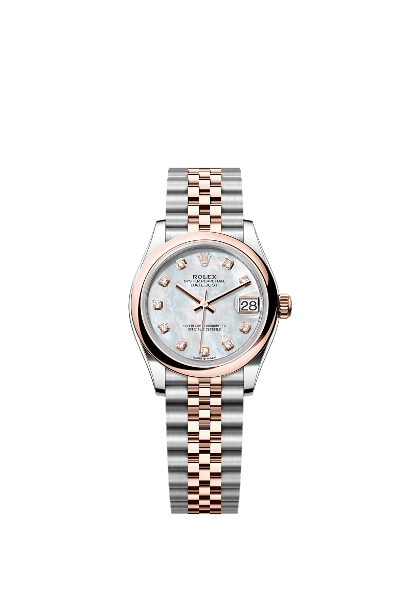ROLEX LADY-DATEJUST 31MM TWO-TONE EVEROSE GOLD MOTHER OF PEARL DIAL DOMED BEZEL JUBILEE BRACELET 278241