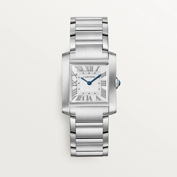 CARTIER TANK FRANCAISE MEDIUM STEEL SILVERED DIAL STEEL BRACELET WSTA0105