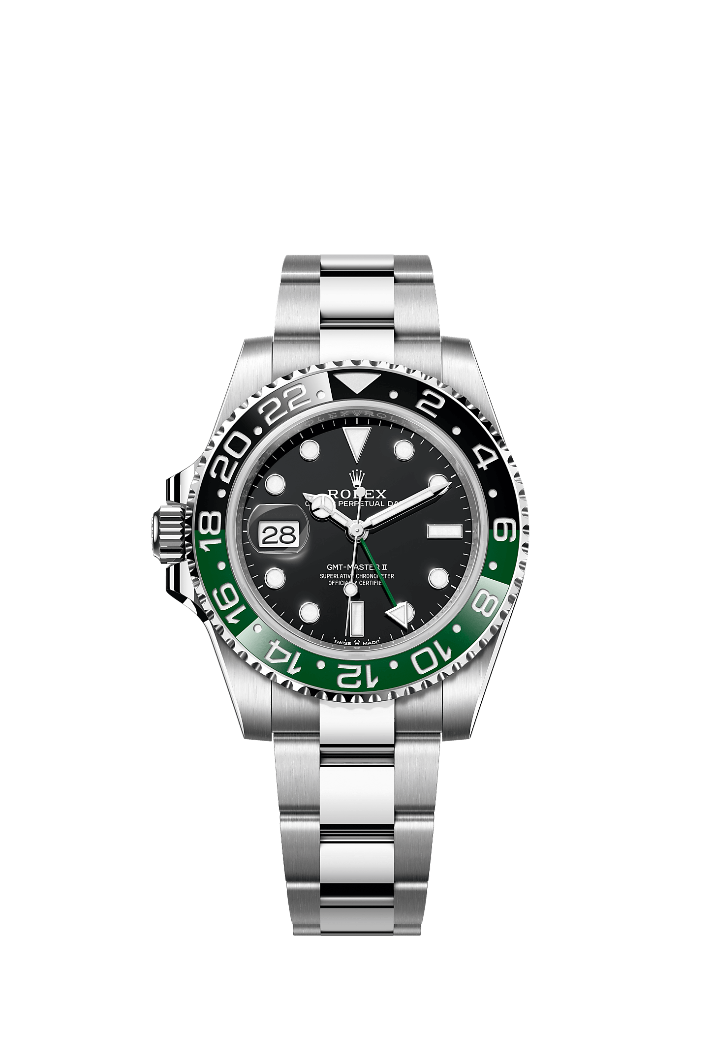 ROLEX GMT-MASTER II "LEFTY SPRITE" 40MM LEFT-HANDED BLACK DIAL GREEN AND BLACK BEZEL OYSTER BRACELET 126720VTNR – NEW 2025 / 2026