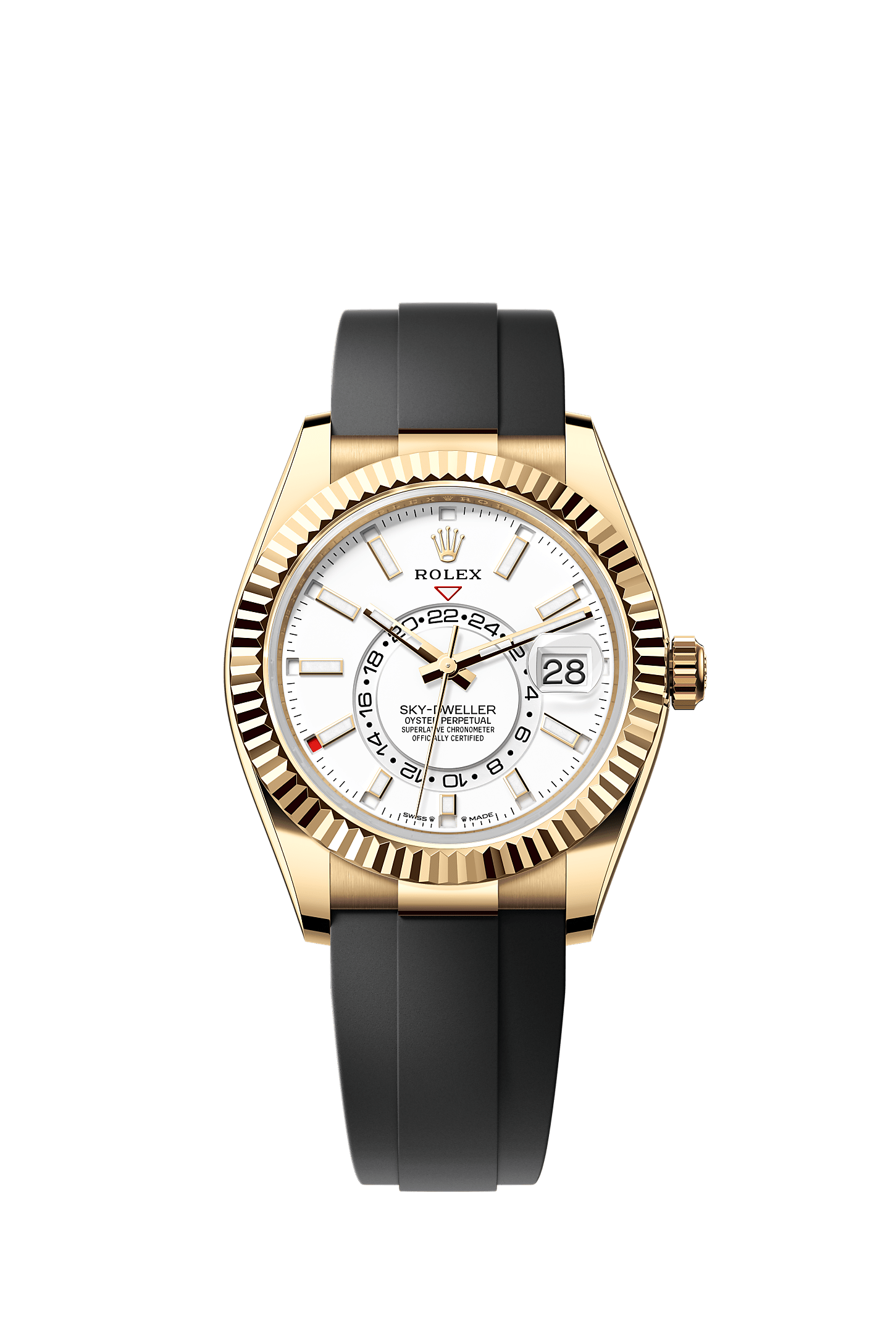 ROLEX SKY-DWELLER 42MM YELLOW GOLD WHITE DIAL OYSTERFLEX 336238 – NEW 2025 / 2026