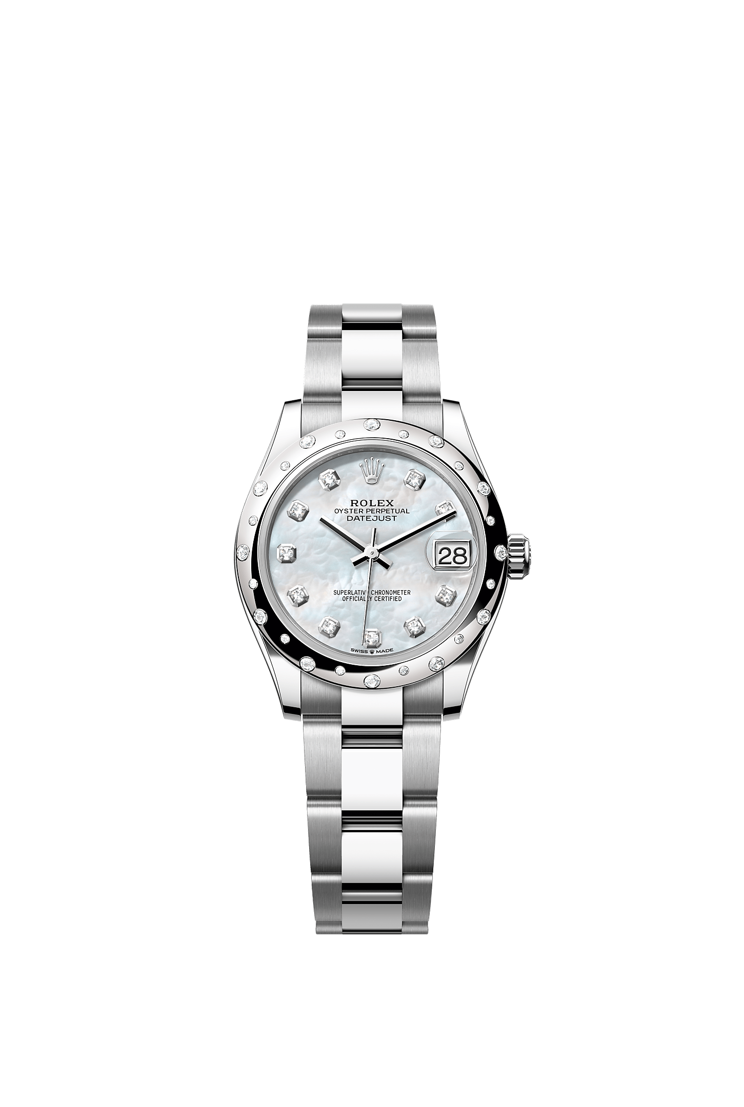 ROLEX LADY-DATEJUST 31MM MOTHER OF PEARL DIAMOND DIAL DIAMOND-SET SMOOTH DOMED BEZEL OYSTER BRACELET 278344RBR