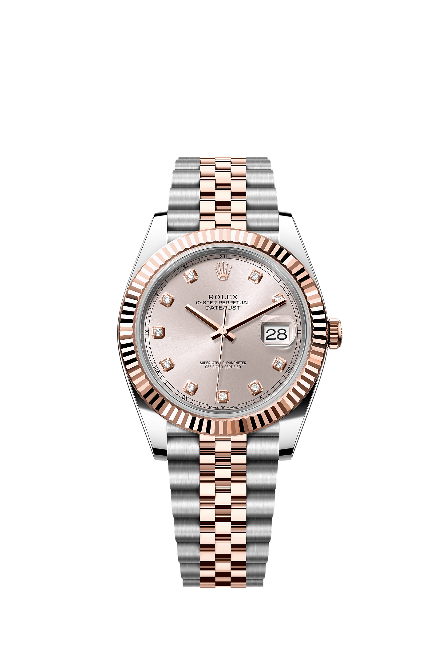 ROLEX DATEJUST 41MM TWO-TONE EVEROSE GOLD SUNDUST DIAMOND DIAL FLUTED BEZEL JUBILEE BRACELET 126331 – NEW 2025 / 2026