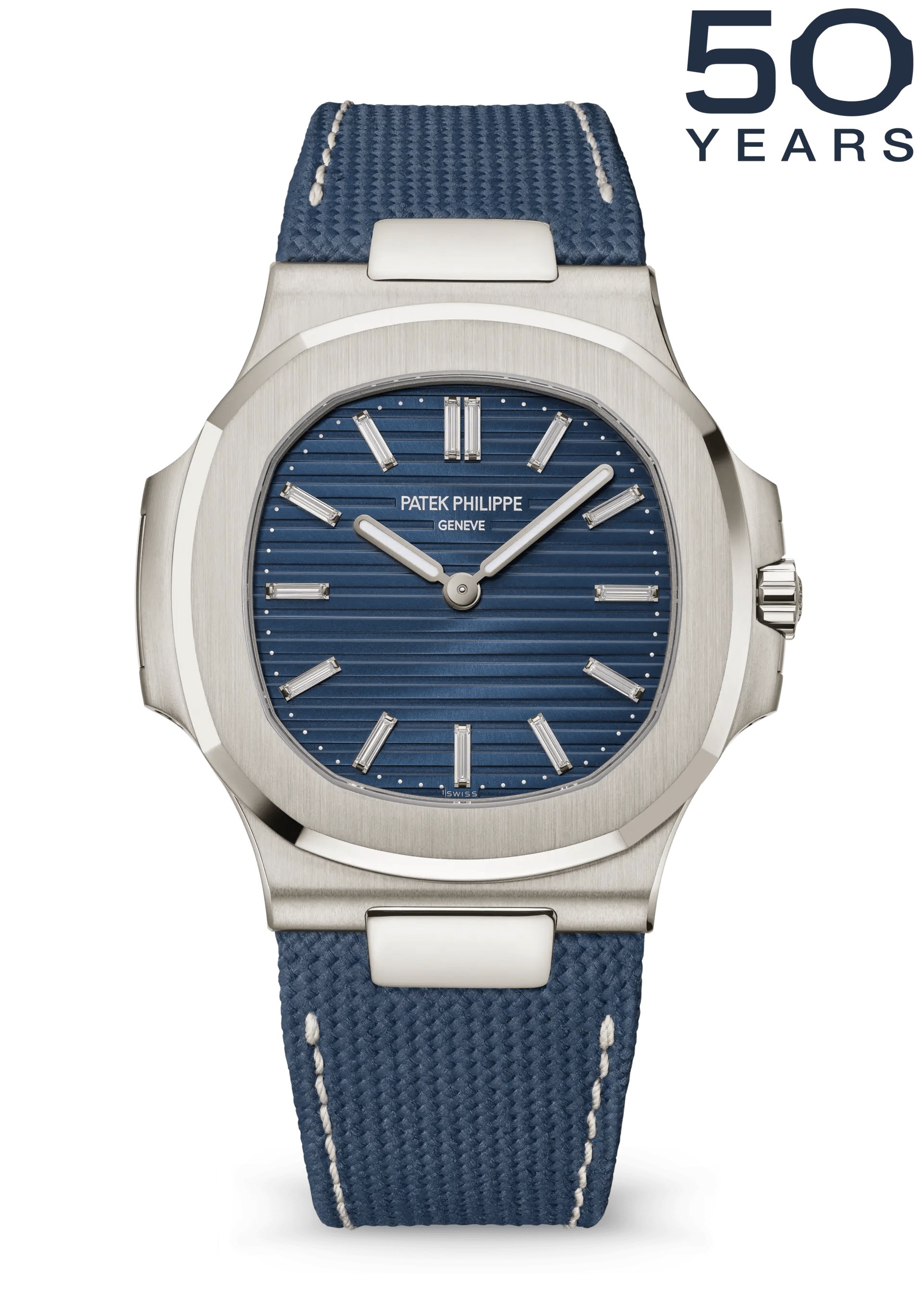 PATEK PHILIPPE NAUTILUS 50TH ANNIVERSARY 41MM WHITE GOLD BLUE DIAL – 5810G-001