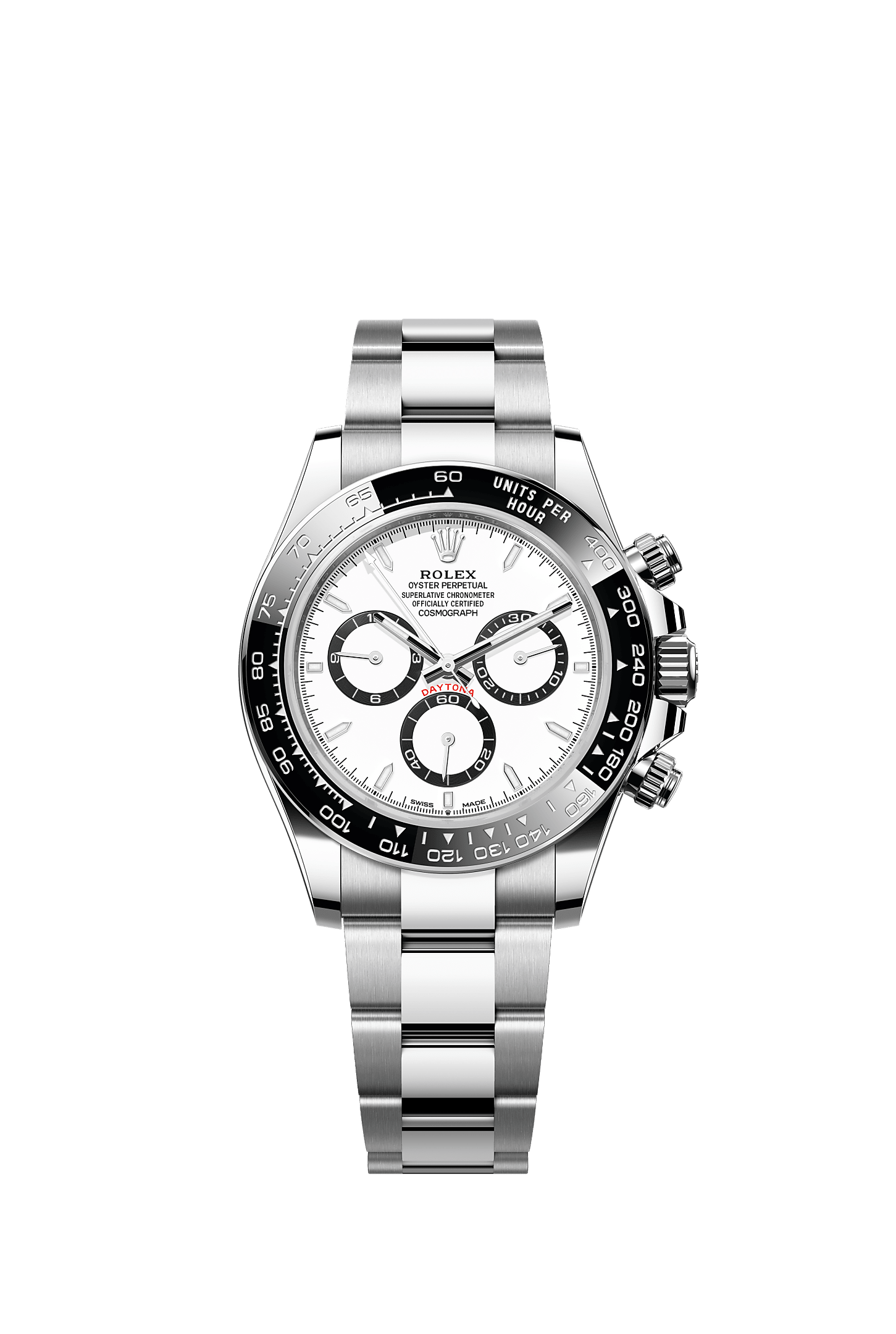 ROLEX COSMOGRAPH DAYTONA "PANDA" 40MM WHITE DIAL BLACK CERAMIC BEZEL 126500LN
