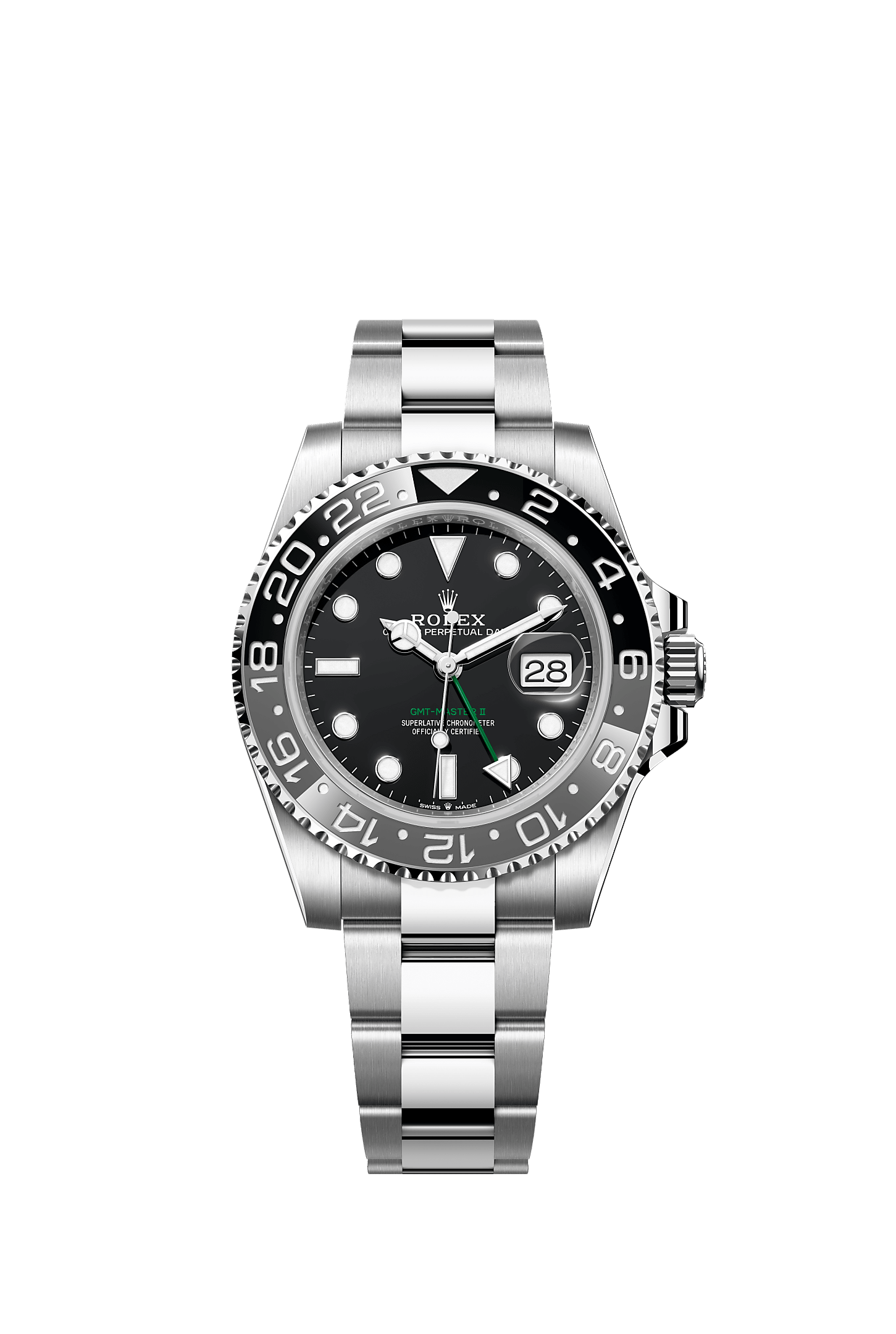 ROLEX GMT-MASTER II "BRUCE WAYNE" 40MM BLACK DIAL BLACK BEZEL OYSTER BRACELET 126710GRNR