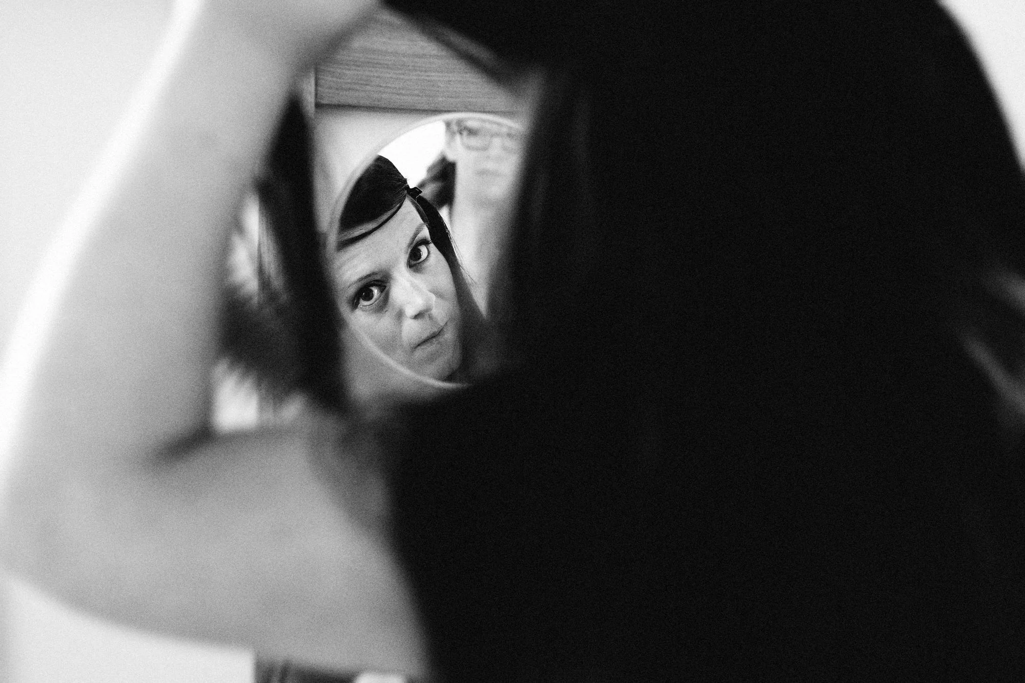 Bride preparing her hair