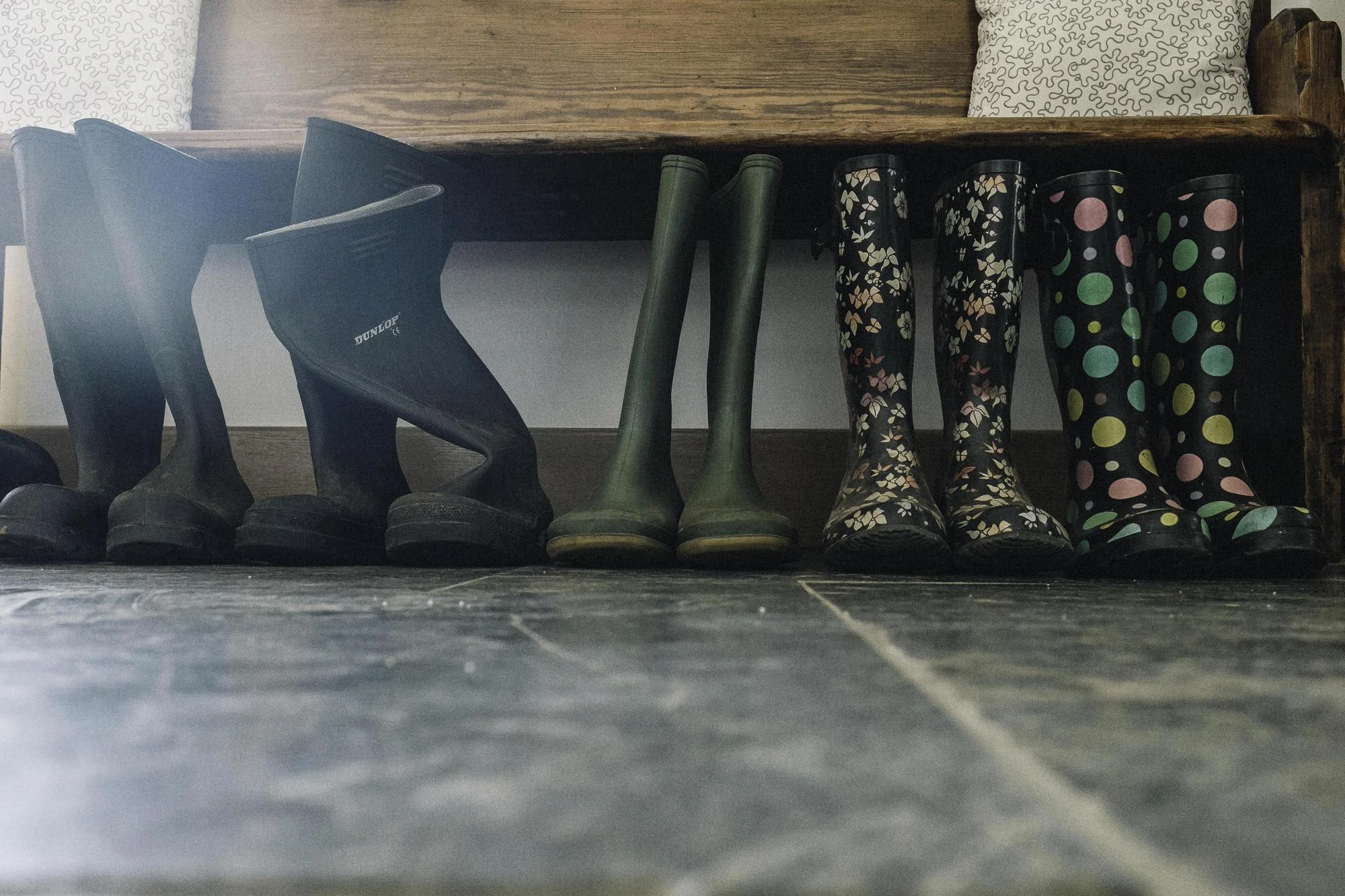 Wellies lined up 